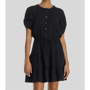Rebecca Minkoff Black Aston Tiered Button Front Dress Women’s Medium